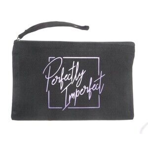 Black Canvas Make-up / Toiletry Bag w/ Wristlet